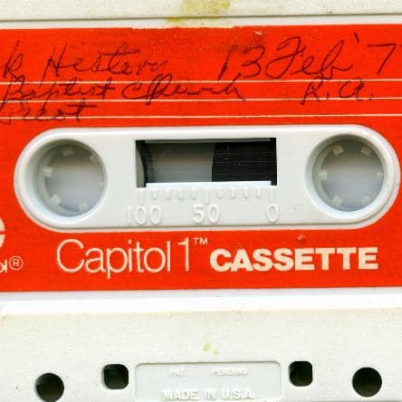 Cassette tape of Dr. J. Rupert Picott mass meeting of the 29th observance of Afro American Month, Second Baptist Church, Los Angeles, California